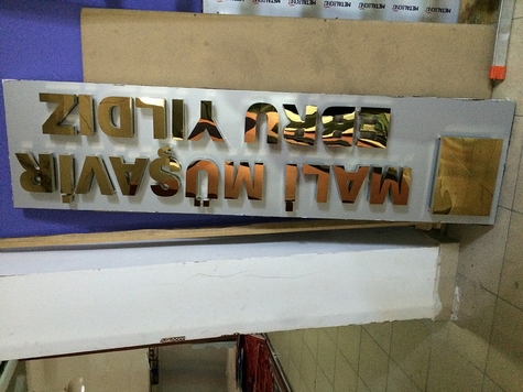 sarı paslanmaz harf